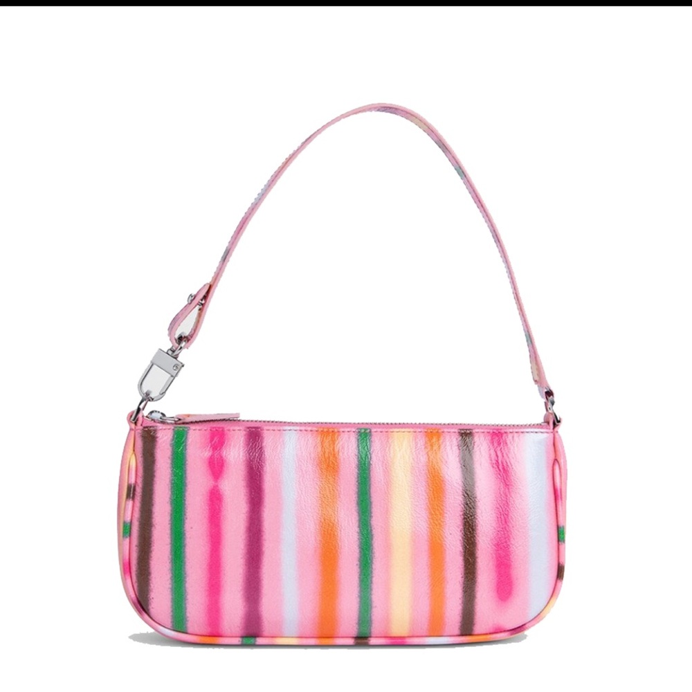 By Far Rachel mini striped bag